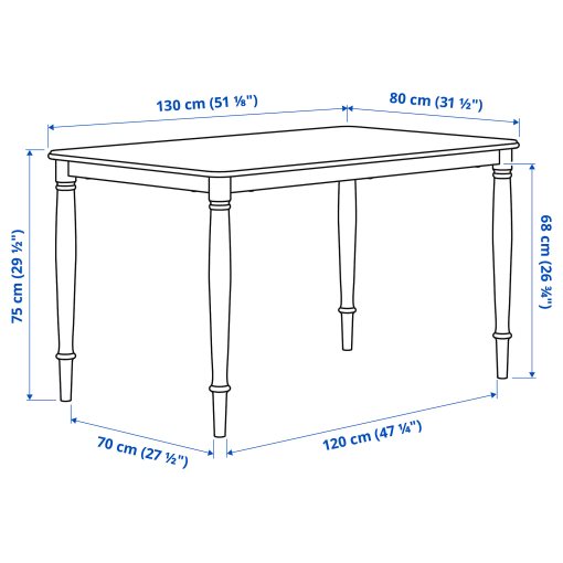 DANDERYD, dining table, 130x80 cm, 405.687.26