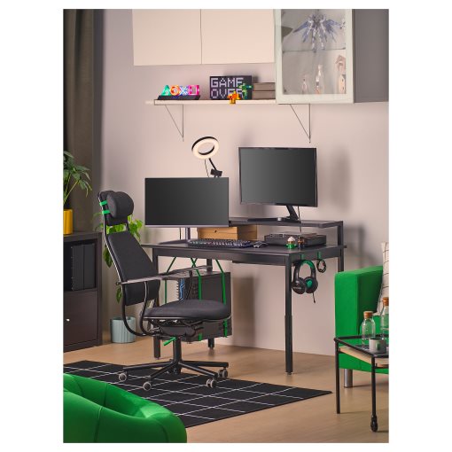 UTVISNING, gaming desk with shelf, 120x60 cm, 405.864.00
