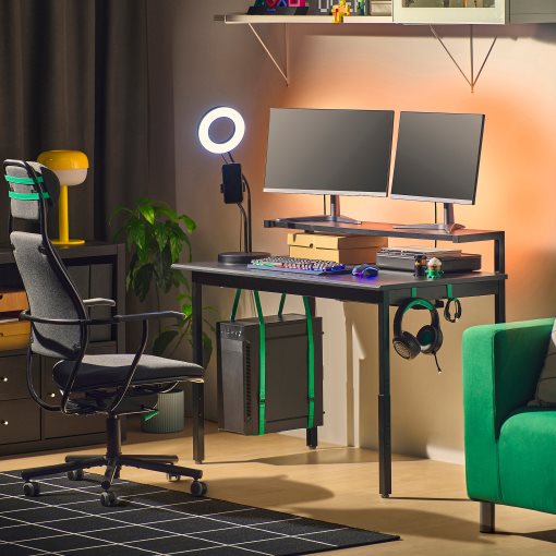 UTVISNING, gaming desk with shelf, 120x60 cm, 405.864.00