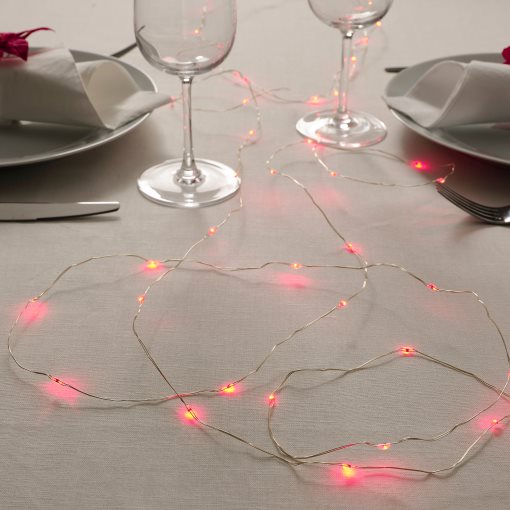 STRÅLA, γιρλάντα με ενσωματωμένο φωτισμό LED/40 λαμπτήρες/λειτουργία με μπαταρία, εξωτερικού χώρου, 405.991.86
