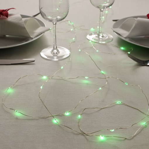STRÅLA, γιρλάντα με ενσωματωμένο φωτισμό LED/40 λαμπτήρες/λειτουργία με μπαταρία, εξωτερικού χώρου, 405.991.86
