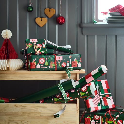 VINTERFINT, gift wrap roll/3 pack, 3x0.7 m/2.10 m², 406.029.66