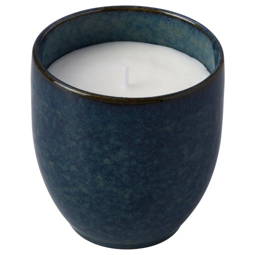 PÄRLHÖNA, scented candle in ceramic jar/Bergamot & white tea, 40 hr, 406.115.79