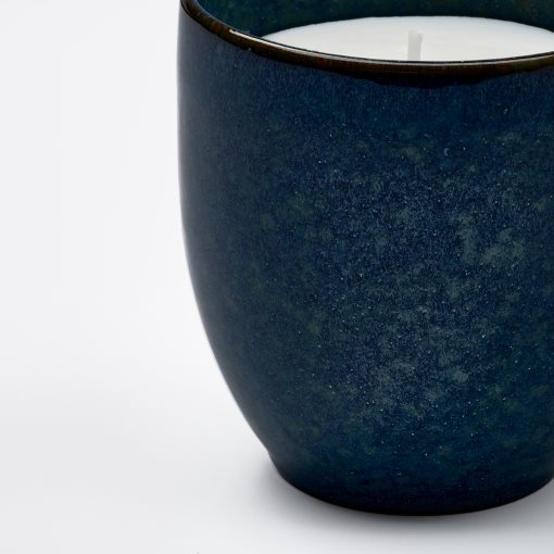 PÄRLHÖNA, scented candle in ceramic jar/Bergamot & white tea, 40 hr, 406.115.79