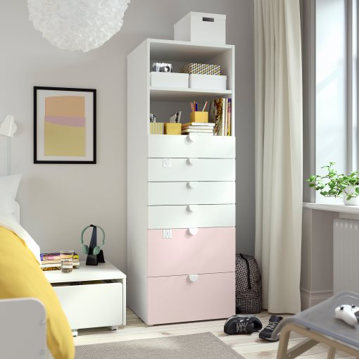 SMASTAD/PLATSA, bookcase with 6 drawers, 60x57x181 cm, 493.880.71