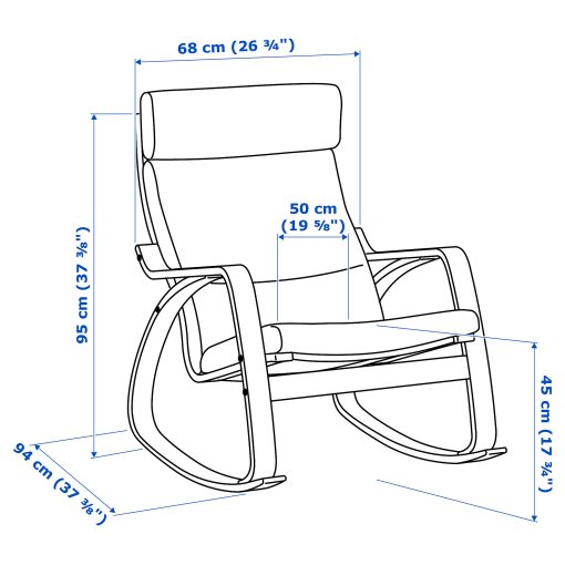 POÄNG, κουνιστή πολυθρόνα, 493.958.30
