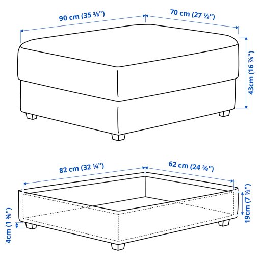 KIVIK, footstool with storage, 494.430.39