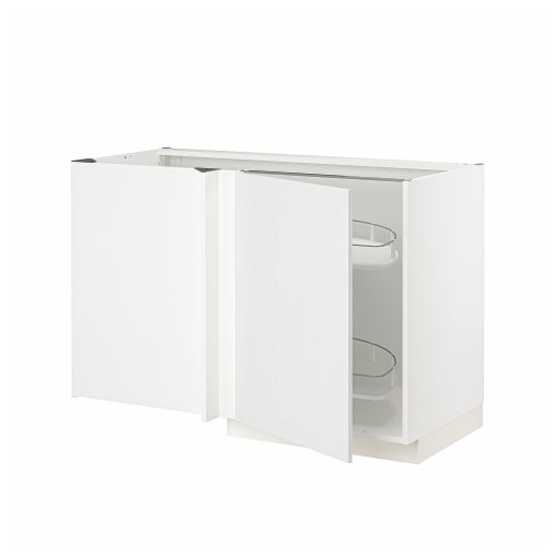 METOD, corner base cabinet with pull-out fitting, 128x68 cm, 494.565.45