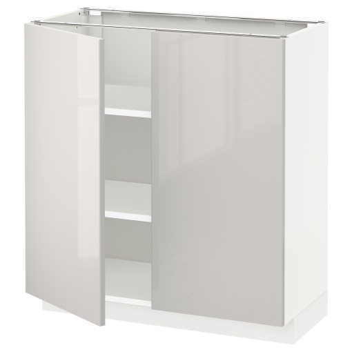 METOD, base cabinet with shelves/2 doors, 80x37 cm, 494.574.27