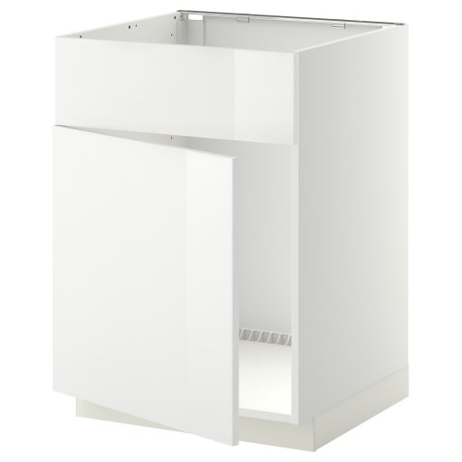 METOD, base cabinet for sink with door/front, 60x60 cm, 494.591.86