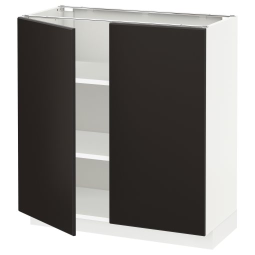 METOD, base cabinet with shelves/2 doors, 80x37 cm, 494.595.77