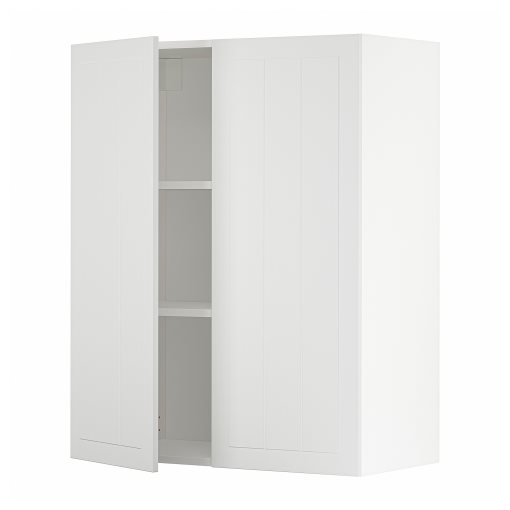 METOD, ντουλάπι τοίχου με ράφια/2 πόρτες, 80x100 cm, 494.626.88