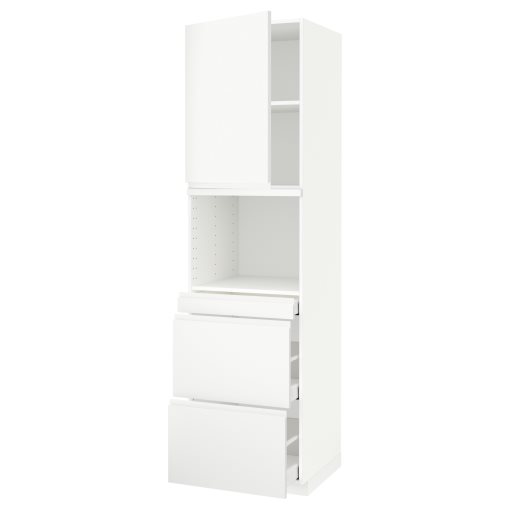 METOD, high cabinet for microwave combi with door/3 drawers, 60x60x220 cm, 494.654.70