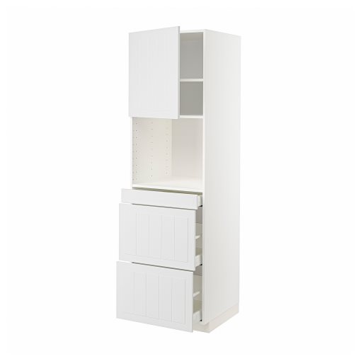 METOD, high cabinet for microwave combi with door/3 drawers, 60x60x200 cm, 494.665.06