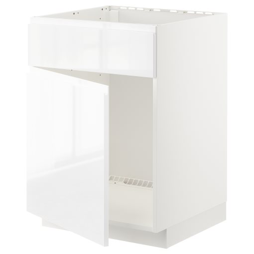 METOD, base cabinet for sink with door/front, 60x60 cm, 494.666.86