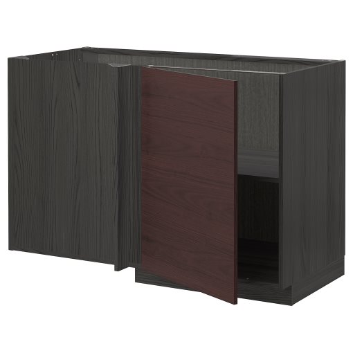 METOD, corner base cabinet with shelf, 128x68 cm, 494.704.81