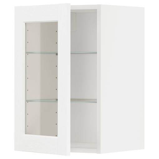 METOD, wall cabinet with shelves/glass door, 40x60 cm, 494.734.70