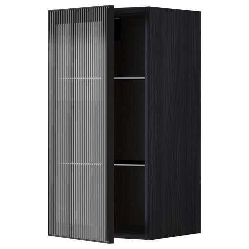 METOD, ντουλάπι τοίχου με ράφια/γυάλινη πόρτα, 40x80 cm, 494.907.28