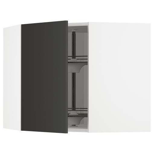 METOD, corner wall cabinet with carousel, 68x60 cm, 494.986.87