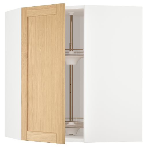 METOD, corner wall cabinet with carousel, 68x80 cm, 495.093.27
