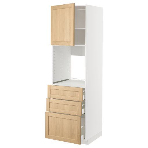 METOD, high cabinet for oven with door/3 drawers, 60x60x200 cm, 495.095.44