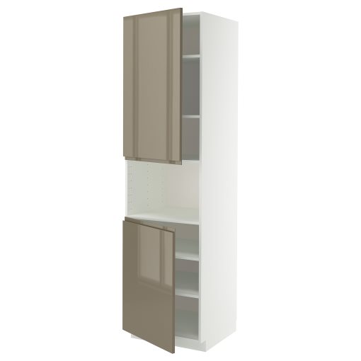 METOD, high cabinet for microwave with 2 doors/shelves, 60x60x220 cm, 495.772.60