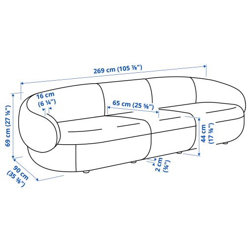 LILLESÄTER, 4-seat sofa, 496.142.91