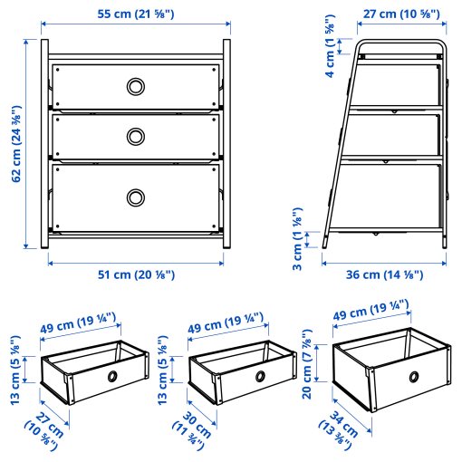 LOTE, chest of 3 drawers, 502.937.22
