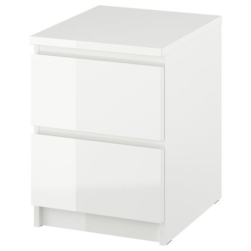MALM, chest of 2 drawers/high-gloss, 40x55 cm, 503.365.52