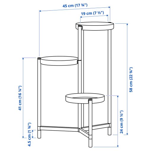 OLIVBLAD, plant stand in/outdoor, 58 cm, 504.866.50