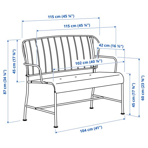 LÄCKÖ, διθέσιος καναπές, εξωτερικού χώρου, 505.227.33