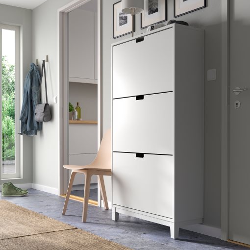 STÄLL, shoe cabinet with 3 compartments, 79x29x148 cm, 505.302.62