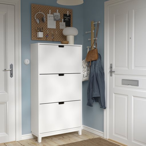 STÄLL, shoe cabinet with 3 compartments, 79x29x148 cm, 505.302.62