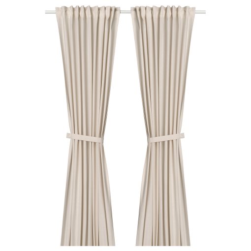 LENDA, curtains with tie-backs 1 pair, 140x300 cm, 505.528.81