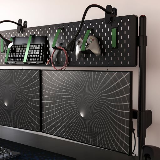 MÅLOMRÅDE, electric gaming desk sit/stand with monitor arms, 180x80 cm, 505.858.05