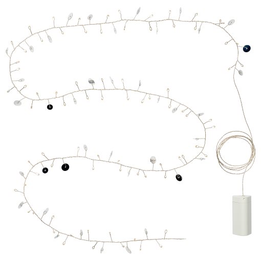 STRÅLA, γιρλάντα με ενσωματωμένο φωτισμό LED/80 λαμπτήρες/λειτουργία με μπαταρία, βούλες, 505.908.21