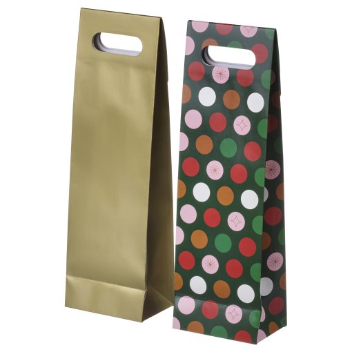VINTERFINT, gift bag for bottle/2 pack, 13x41 cm, 506.043.09