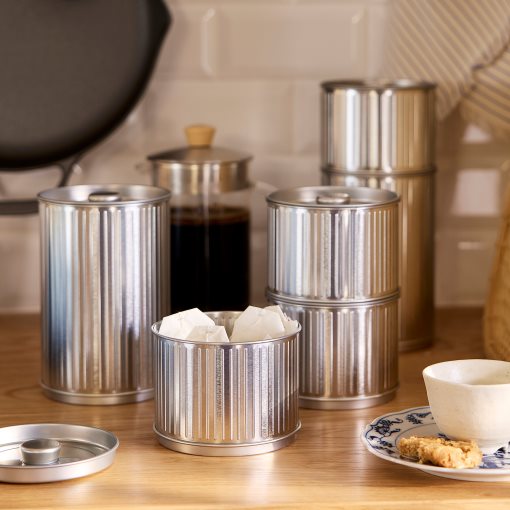 BETTHAJ, tin with lid for coffee/tea, 1.3 l, 506.056.91