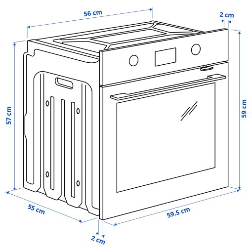 FRILLESBO, true fan oven with added steam function/bake function, IKEA 500, 506.217.09