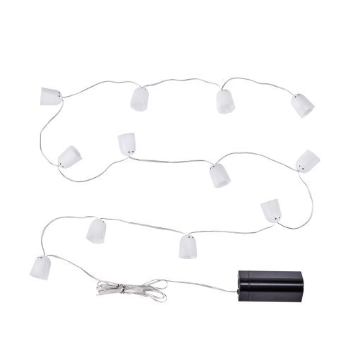 KUSTFYR 2026, lighting chain with built-in LED light source and 12 lights/battery-operated indoor/ghost, 506.325.57