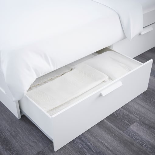 BRIMNES, bed frame with storage and headboard, 140X200 cm, 591.574.47