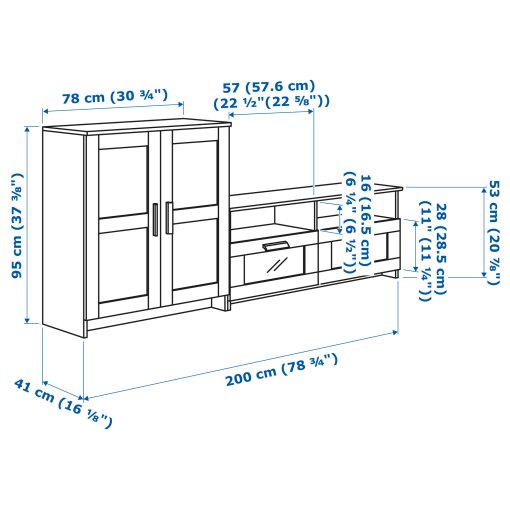 BRIMNES, σύνθεση αποθήκευσης TV, 591.843.37
