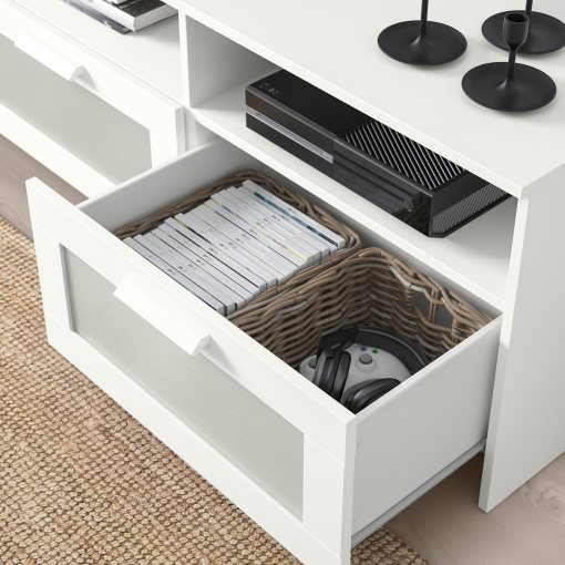 BRIMNES/BURHULT, TV storage combination, 338x41x190 cm, 593.986.73