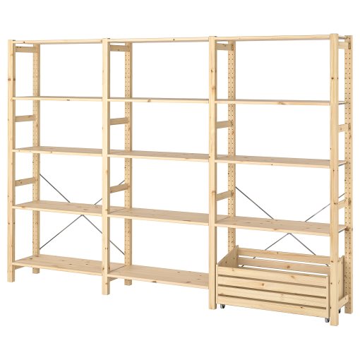 IVAR, shelving unit with storage box, 259x30x179 cm, 594.038.44