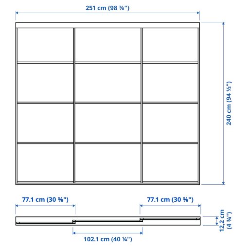 SKYTTA/AULI, σύνθεση με συρόμενη πόρτα, 251x240 cm, 594.240.40