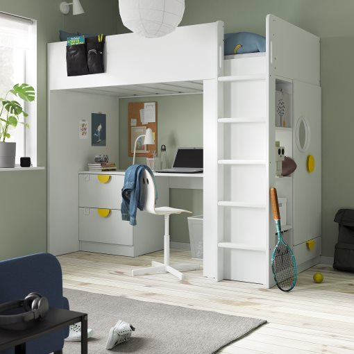 SMÅSTAD, loft bed with desk/3 drawers, 90x200 cm, 594.288.73