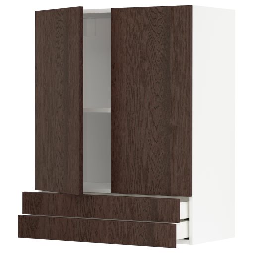 METOD, wall cabinet with 2 doors/2 drawers, 80x100 cm, 594.574.98