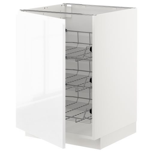 METOD, base cabinet with wire baskets, 60x60 cm, 594.602.26