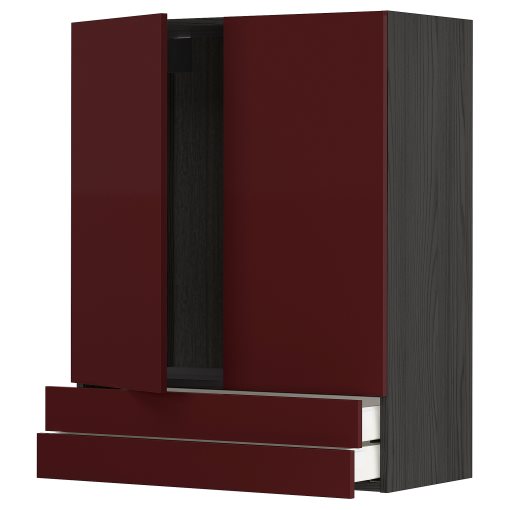 METOD/MAXIMERA, wall cabinet with 2 doors/2 drawers, 80x100 cm, 594.618.10