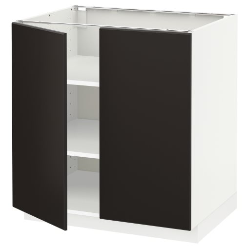 METOD, base cabinet with shelves/2 doors, 80x60 cm, 594.634.75